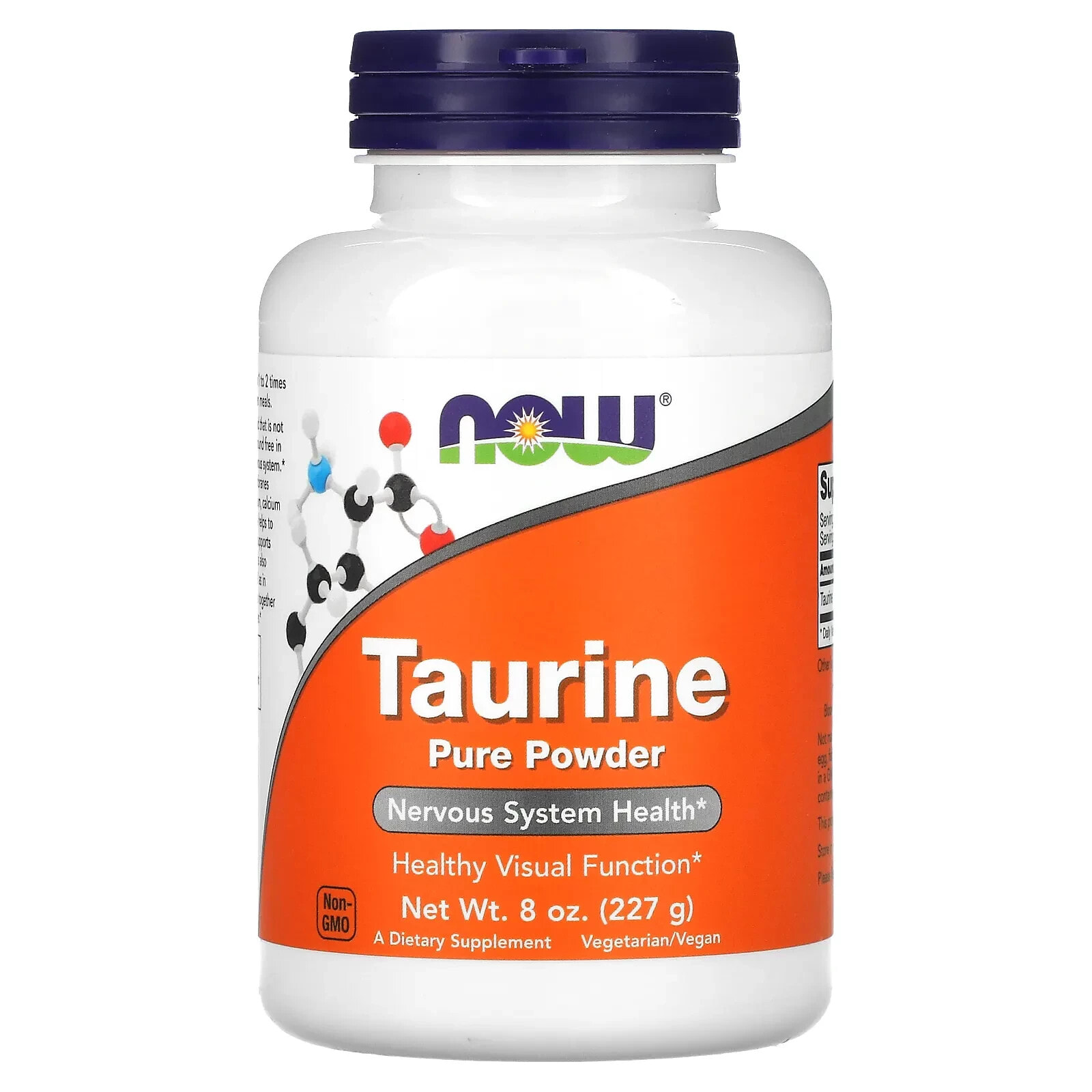 NOW Taurine Powder  Порошок аминокислоты таурина, для поддержки нервной системы и зрительной функции  227 г
