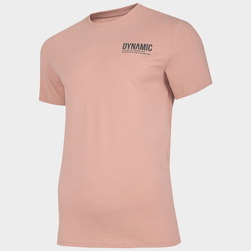 Мужская спортивная футболка розовая с надписью T-shirt 4F M H4L22-TSM024 64S