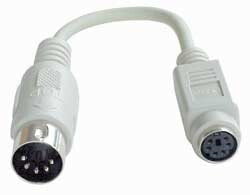 Lindy PS/2 - AT Port Adapter Cable 6-Pin Mini DIN FM 5-Pin DIN M Серый 70139