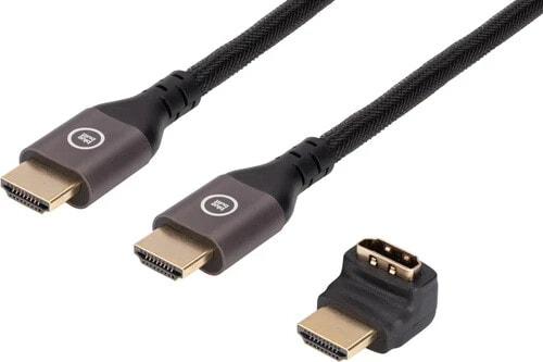 BlueBuilt HDMI Cable 4K 120Hz / 8K 60Hz Nylon 2m + 90° Adapter