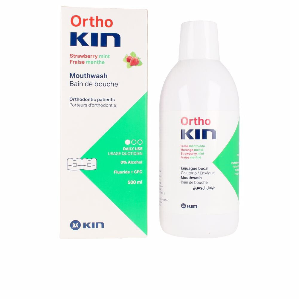 Ortho Kin Mouthwash Ополаскиватель для полости рта без алкоголя, со вкусом клубники и мяты 500 мл