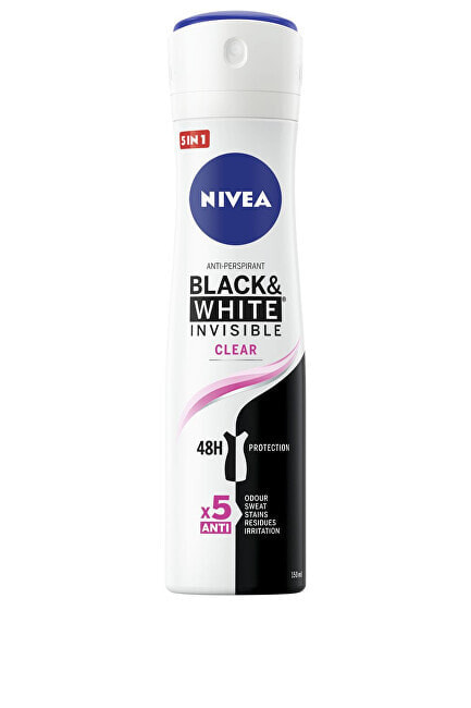 Nivea Black & White Invisible Clear Antiperspirant Spray Невидимый стойкий спрей-антиперспирант 150 мл