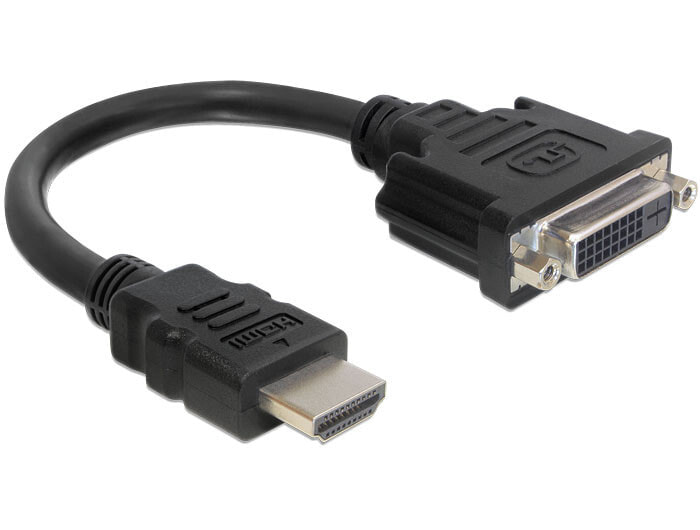 DeLOCK 0.2m HDMI-DVI M/F DVI-D Черный 65327