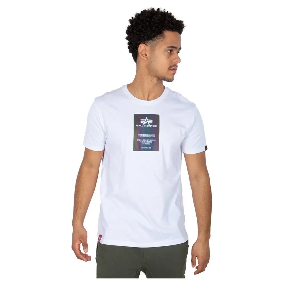 ALPHA INDUSTRIES Rainbow Reflective Label Short Sleeve T-Shirt