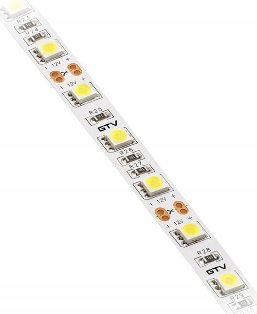 Taśma LED GTV Taśma Flash 2835, 600 LED neutralny biały, 60W, bez żelu 10mm, Rolka 5m, 12V (2 kable)