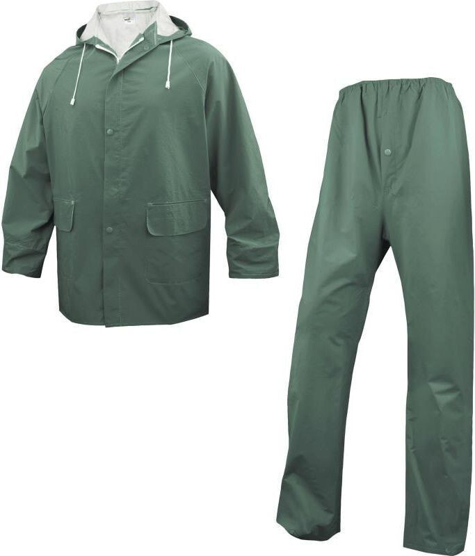 DELTA PLUS Rain Set XL Jacket + Pants PVC coated polyester green (EN304VEXG2)