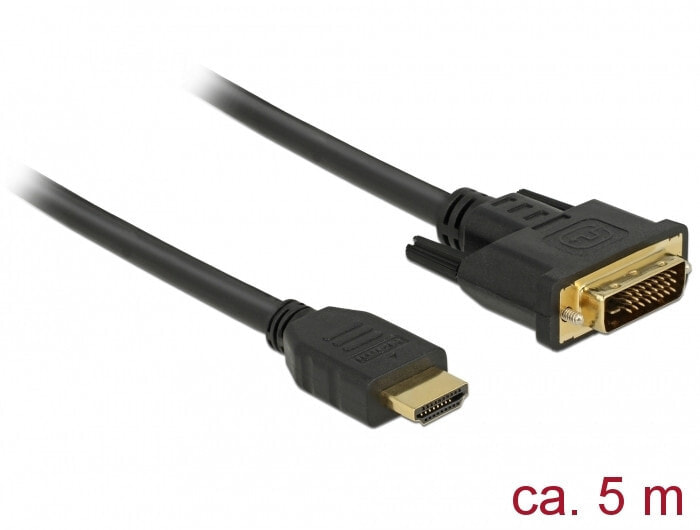 DeLOCK 85656 видео кабель адаптер 5 m HDMI Тип A (Стандарт) DVI Черный
