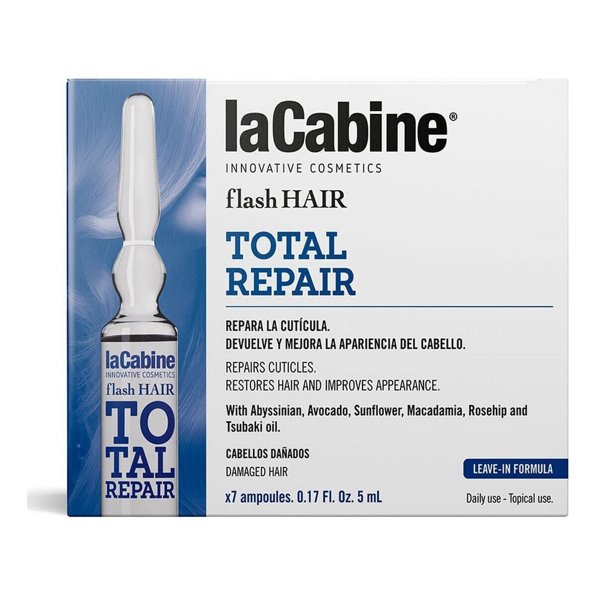 La Cabine Flash Hair Total Repair Ampules Глубоко восстанавливающие ампулы для поврежденных волос 7 х 5 мл