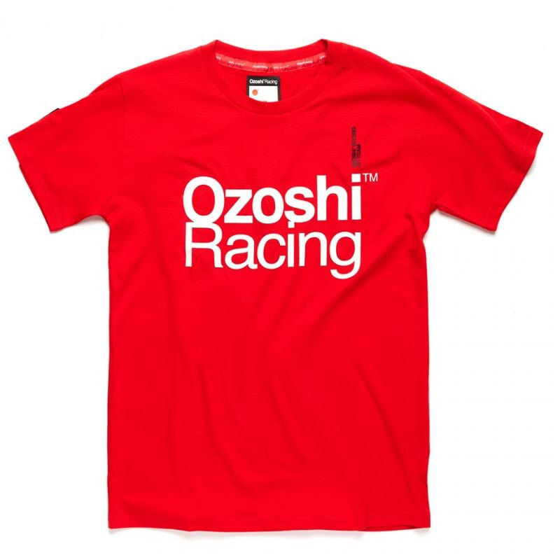 Мужская футболка спортивная  красная с надписями Ozoshi Satoru M O20TSRACE006 T-shirt