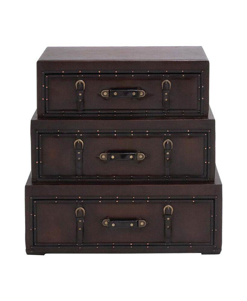 Rosemary Lane faux Leather and Wood Traditional Chest