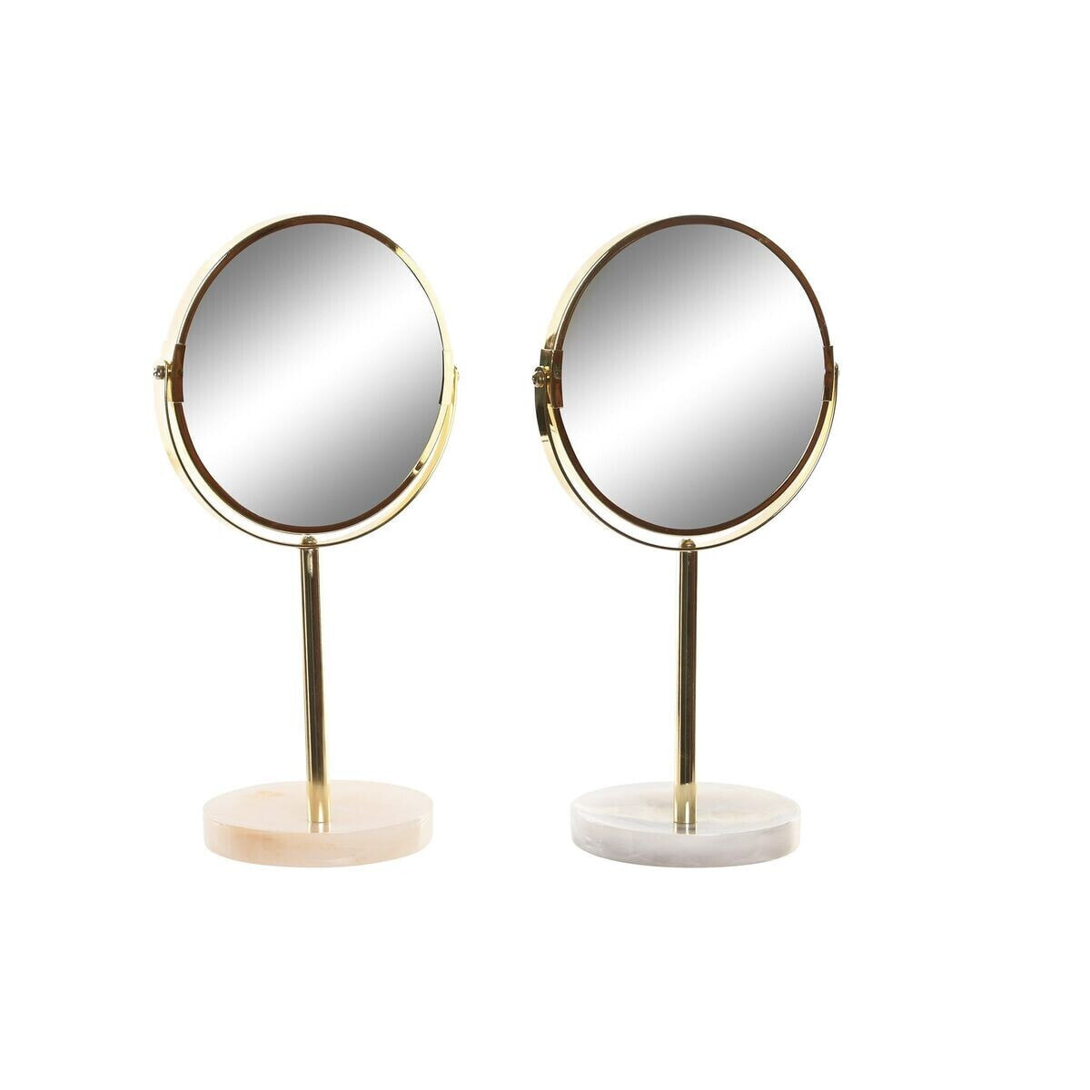 Mirror DKD Home Decor 18 x 13 x 35 cm Grey Beige Golden Metal White Resin Light grey (2 Units)