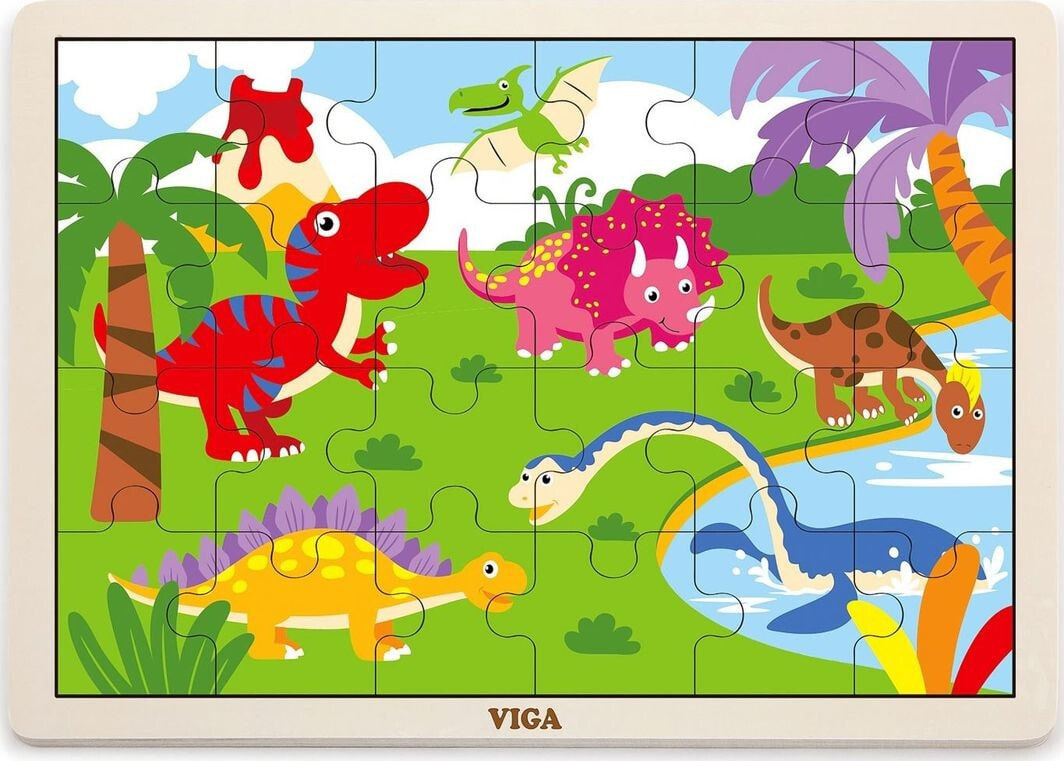 Пазл в рамке Viga, 24 детали динозавры 51460