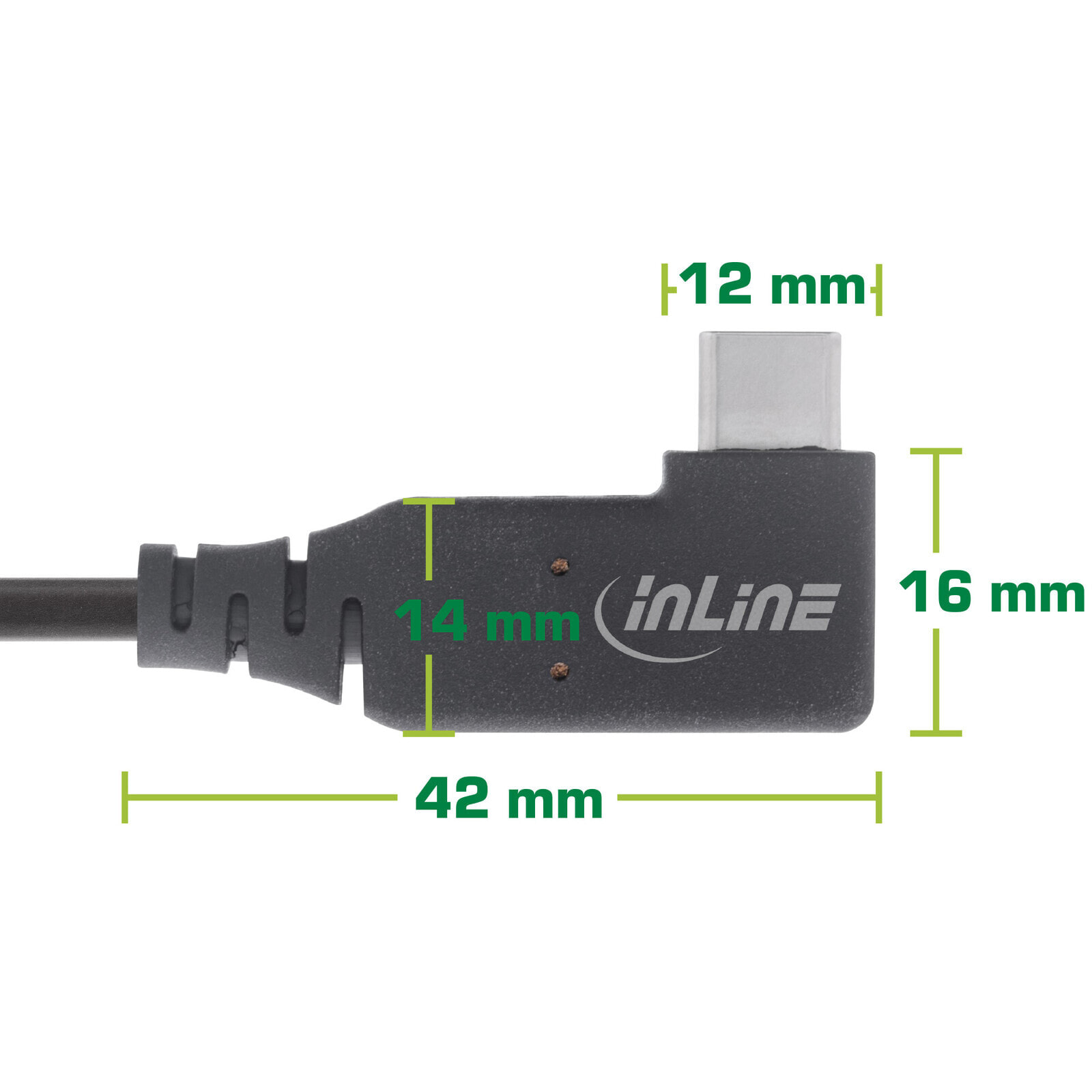 InLine USB4 cable - USB-C - single angled - PD 240W - 8K60Hz - TPE - black - 1m