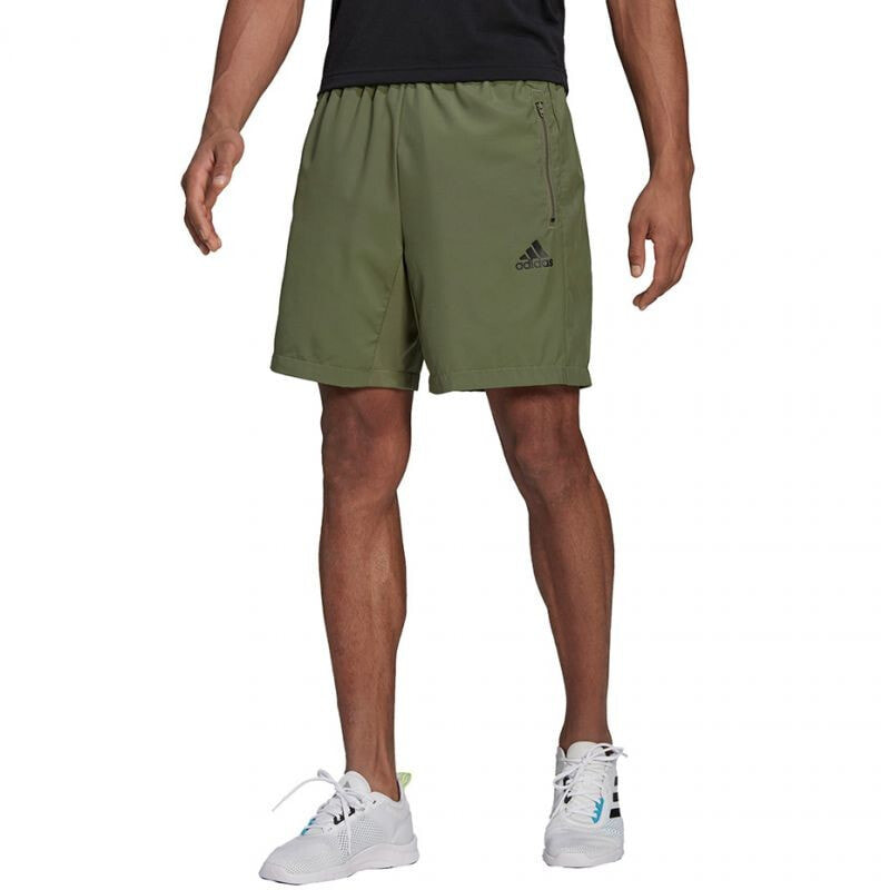 Мужские шорты спортивные зеленые  Adidas D2M Woven M GT8163