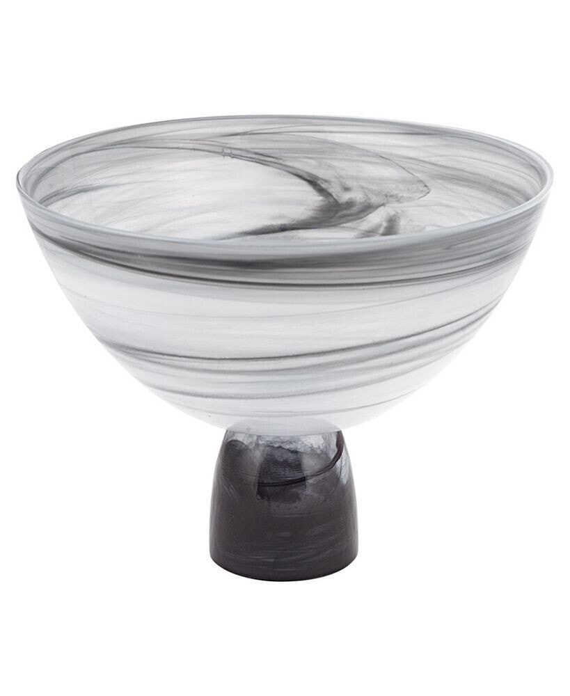 Badash Crystal milky Way Footed Alabaster Glass Centerpiece Bowl