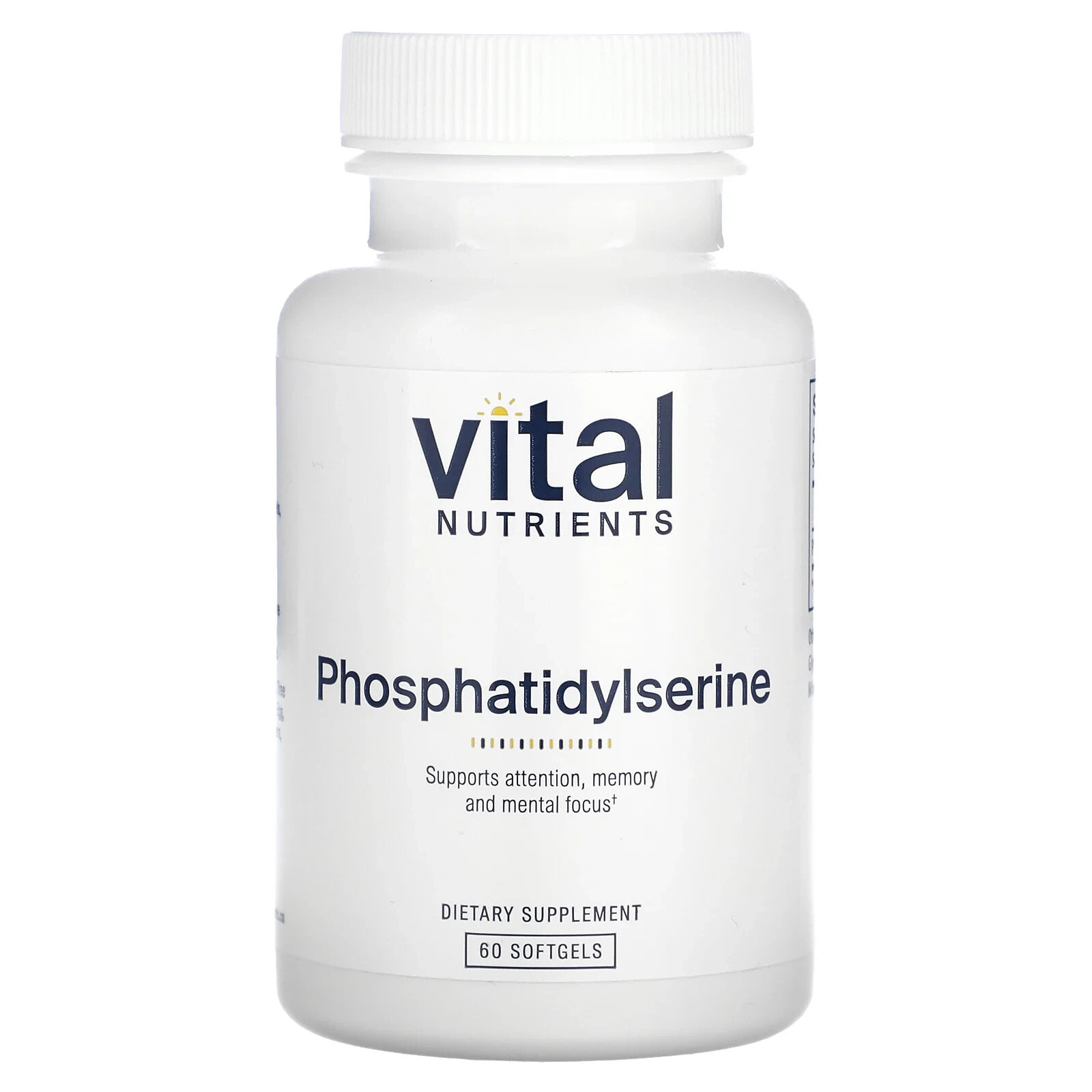 Vital Nutrients, Фосфатидилсерин, 60 мягких таблеток