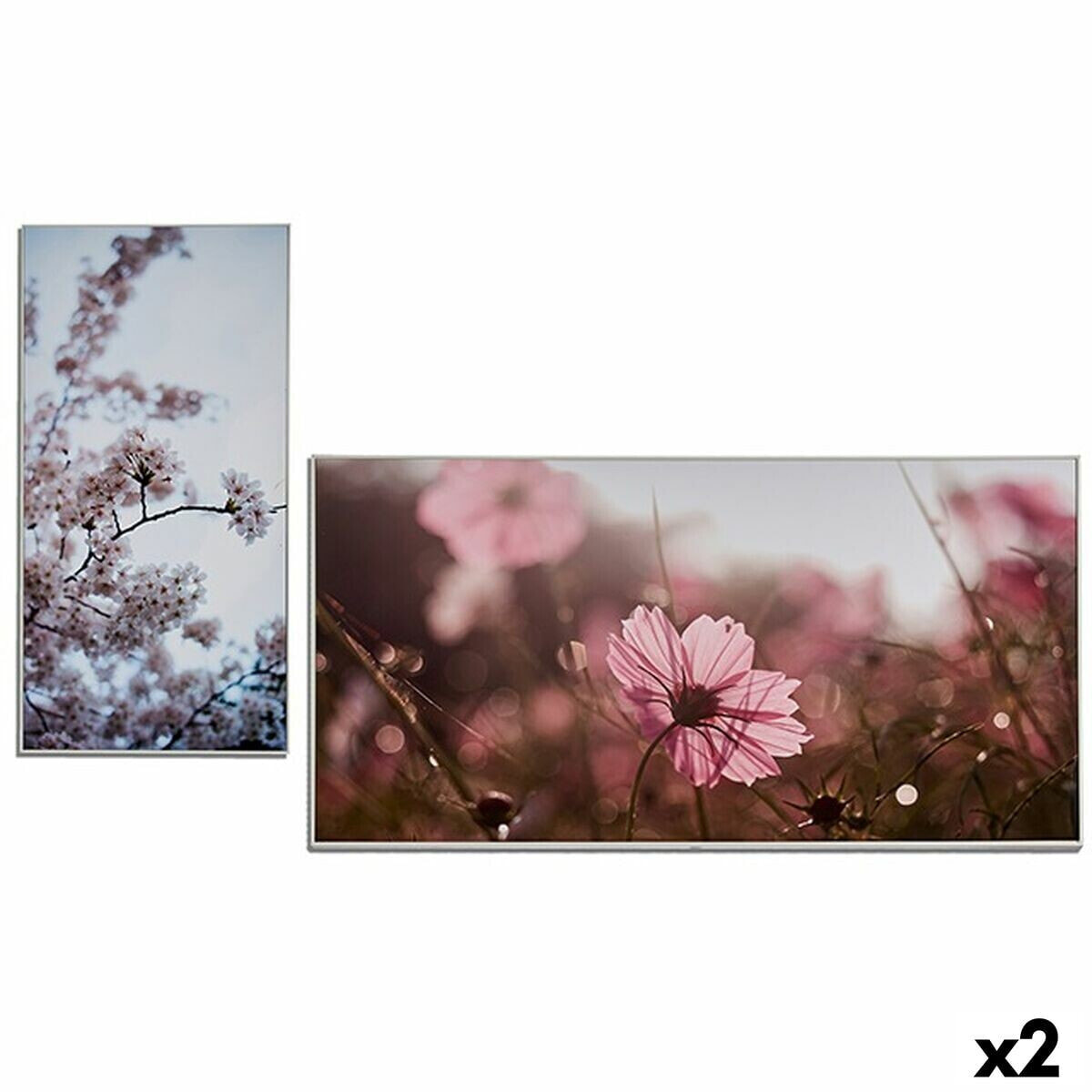 Canvas Flowers 61,5 x 3 x 121,5 cm (2 Units)