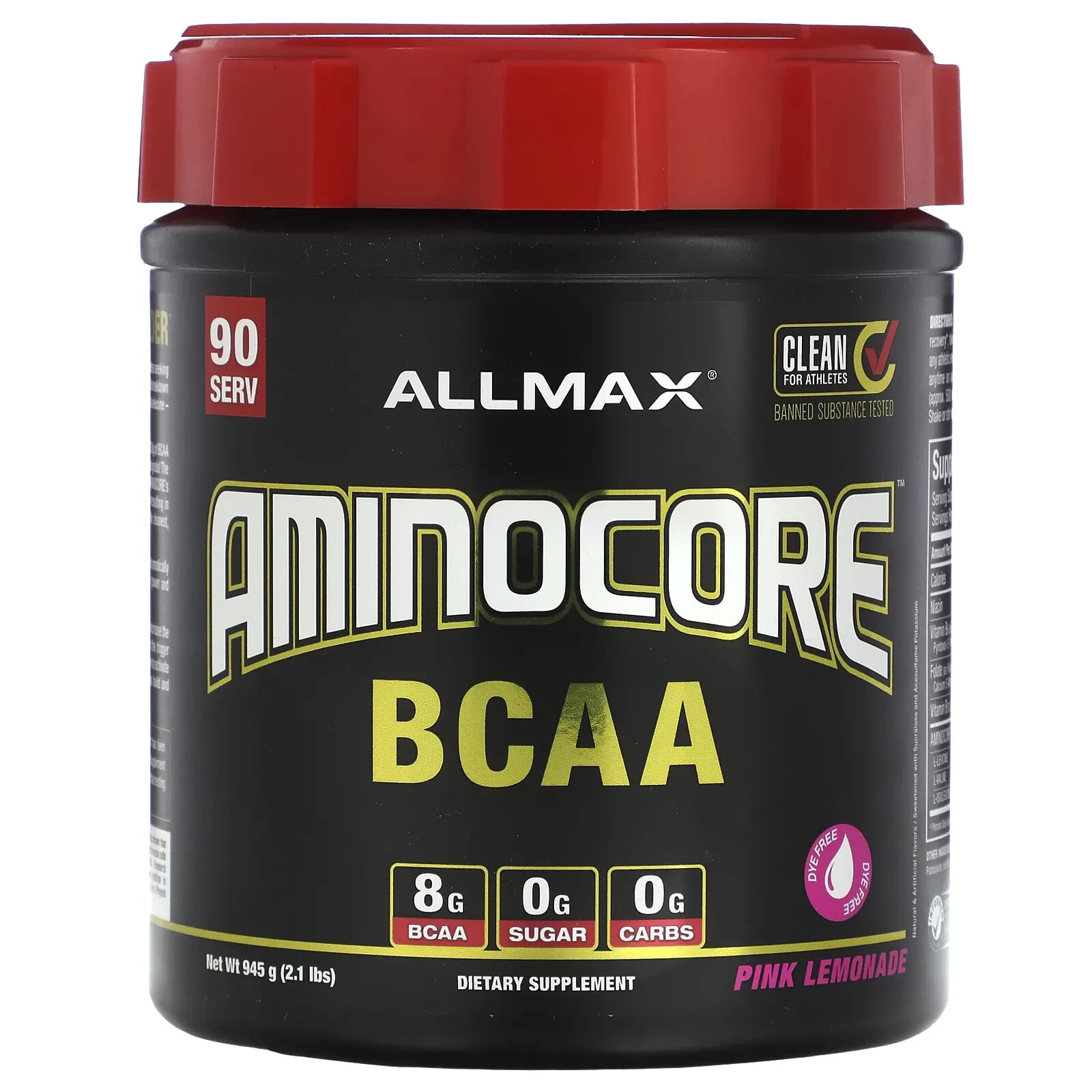 ALLMAX, AMINOCORE BCAA, белый виноград, 315 г (0,69 фунта)