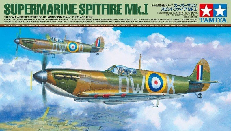 Airfix Supermarine Spitfire Mk.1 a 1:48 Сборочный комплект Воздушное судно с неподвижным крылом 21.A05126A