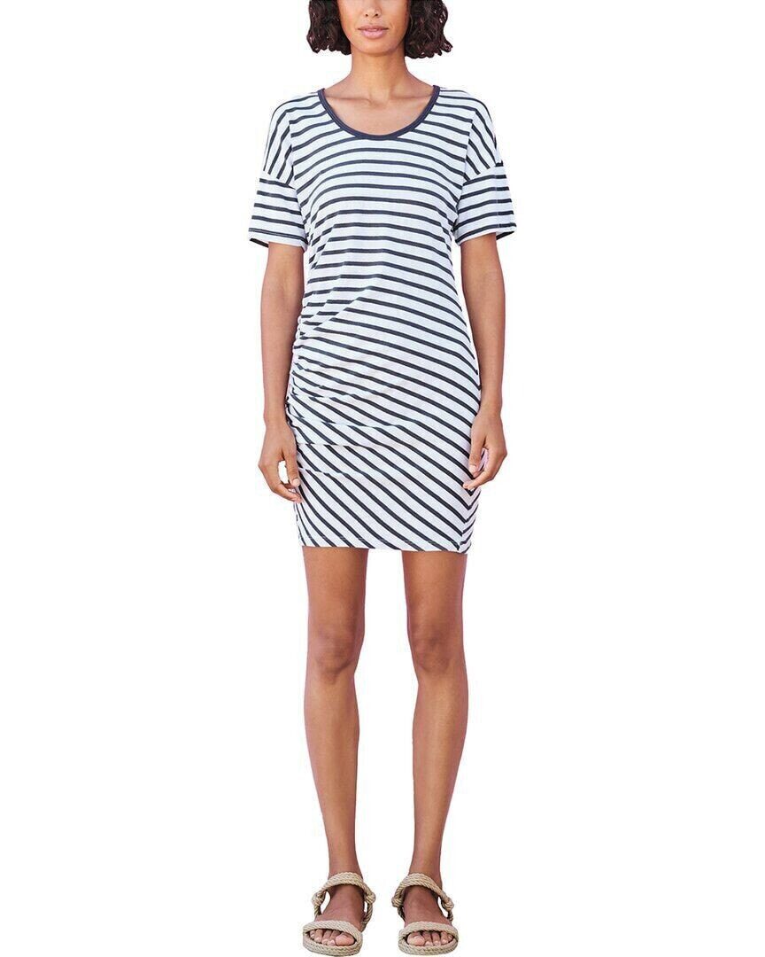 Sundry Stripe T-Shirt Mini Dress Women's White 0