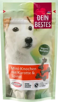 Hundeleckerli mit Karotte & Spinat, Mini-Knochen, 60 g