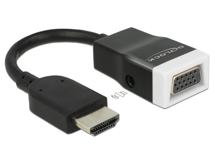 DeLOCK 65587 кабельный разъем/переходник HDMI-A VGA, 3.5mm Черный, Белый