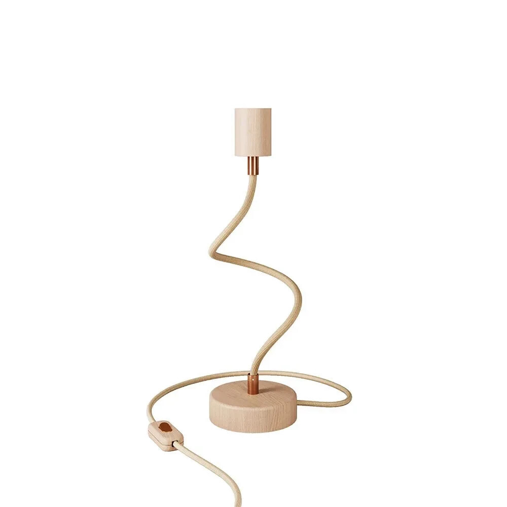 CREATIVE CABLES Articulated wooden table lamp with diffused light - table flex wood with 2-pole plug