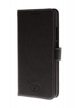 Insmat Exclusive Flip Case - Flipomslag til mobiltelefon - ægte læder - sort - for Huawei Y7