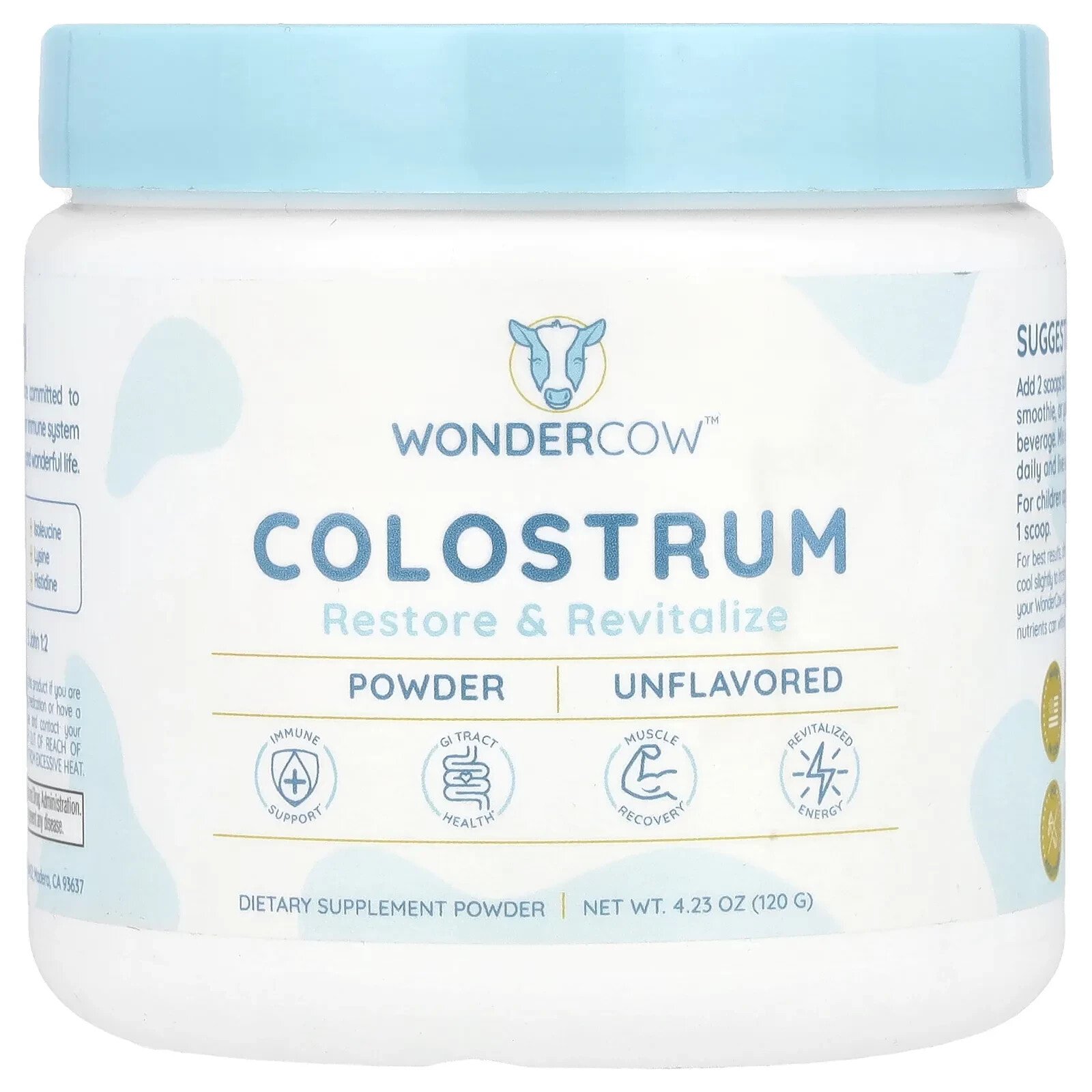 Colostrum Powder, Unflavored, 4.23 oz (120 g)