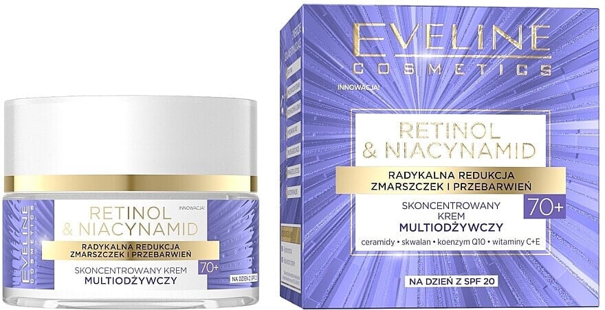 Konzentrierte Multi-nährende Tagescreme 70+ - Eveline Cosmetics Retinol & Niacynamid