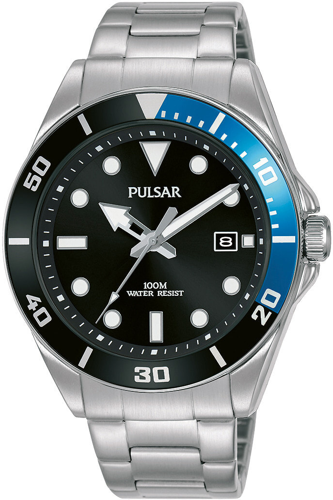 Мужские наручные часы с серебряным браслетом Pulsar PG8293X1 Sport Mens 40mm 10ATM