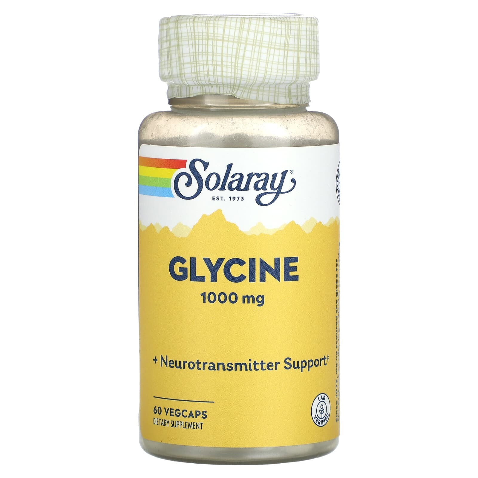 Solaray, Глицин, 1000 мг, 60 вегетарианских капсул