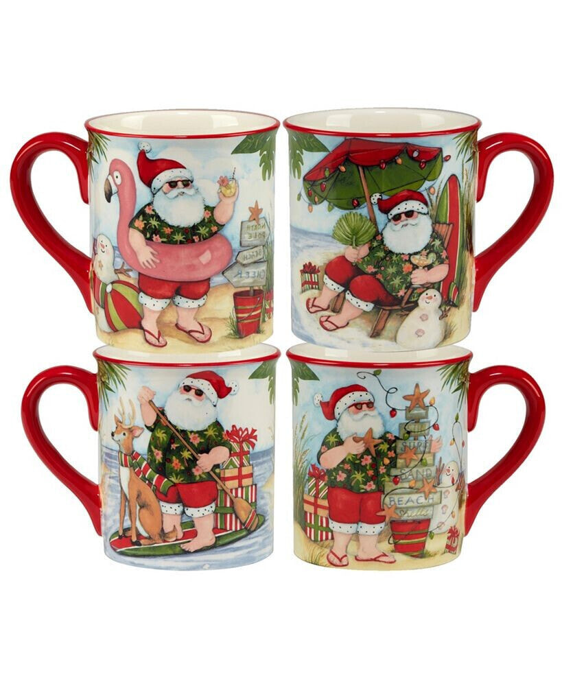 Certified International santa's Wish 16 oz Mugs Set of 4, Service for 4