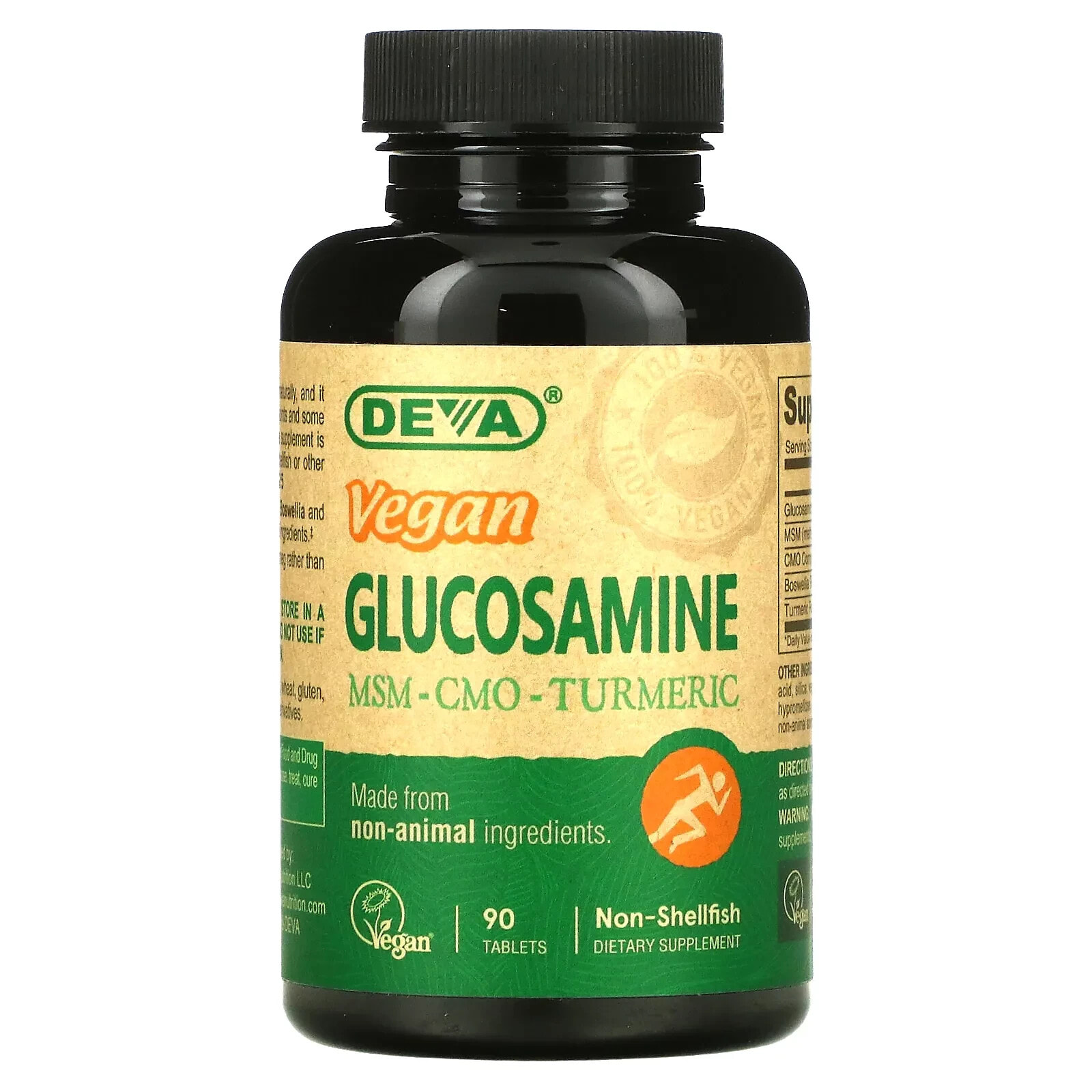 Vegan Glucosamine MSM - CMO - Turmeric, 90 Tablets