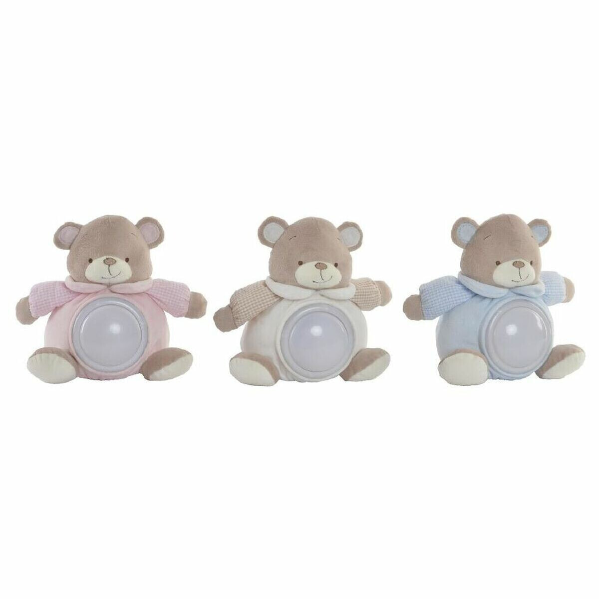 Fluffy toy DKD Home Decor BE-184630 Beige Sky blue Light Pink Children's Bear 19 x 11 x 22 cm (3 Pieces)