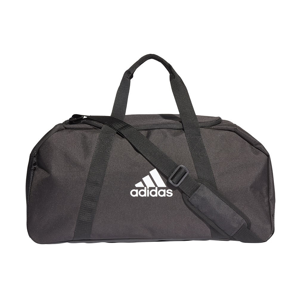 Мужская спортивная сумка серая текстильная маленькая для тренировки с ручками через плечо Adidas Tiro DU M