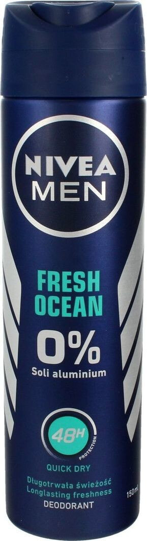 Nivea Fresh Ocean Spray Deodorant  Мужской дезодорант-спрей без солей алюминия  150 мл