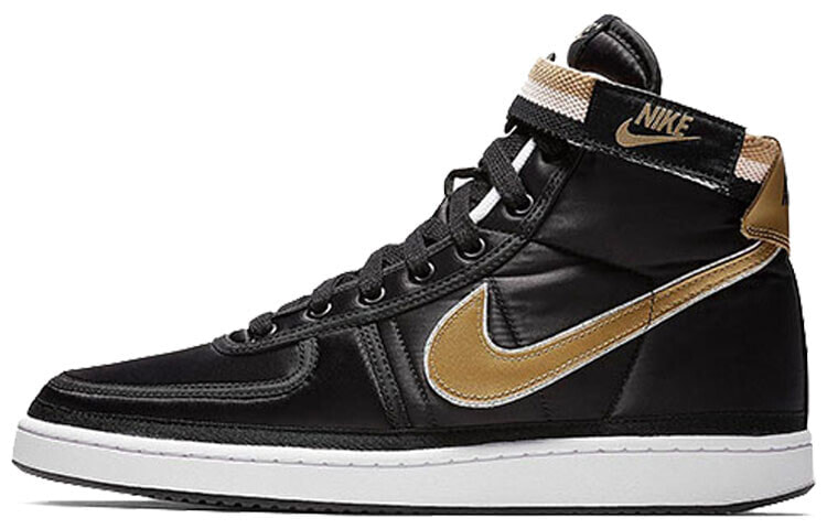 Nike Air Vandal HIGH SUPREME QS BLACK SATIN 高帮 板鞋 男款 黑金 / Кроссовки Nike Air Vandal HIGH SUPREME QS BLACK SATIN AH8652-002