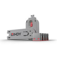 Lindy USB Port Locks 4x PINK+Key - Port blocker + key - USB Type-A - Pink - Acrylonitrile butadiene styrene (ABS) - 5 pc(s) - Polybag