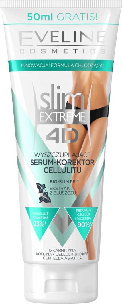 Средство для похудения и борьбы с целлюлитом Eveline 4D slim EXTREME Serum intensywnie wyszczuplające+ujędrniające 250ml