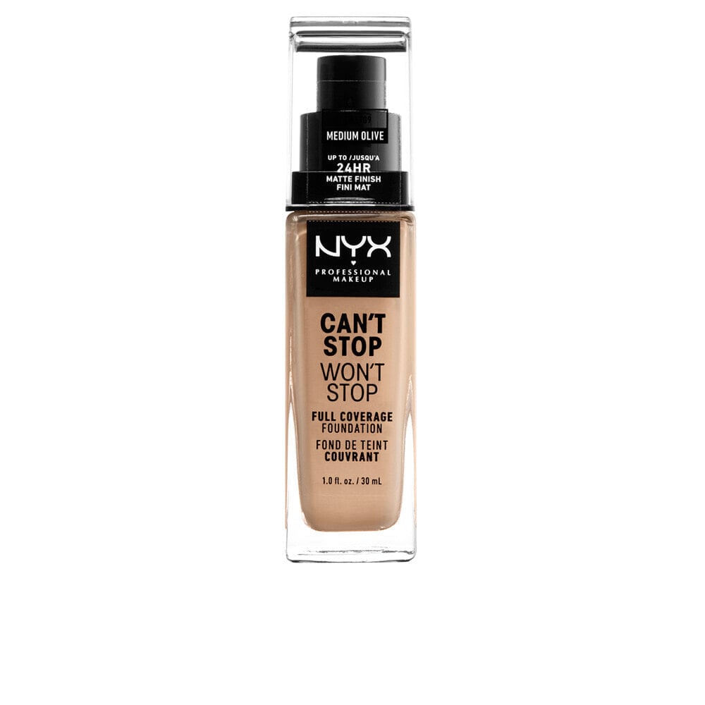 Nyx Cant Stop Wont Stop Full Coverage Foundation No. Medium Olive Водостойкая тональная основа с полным покрытием 30 мл