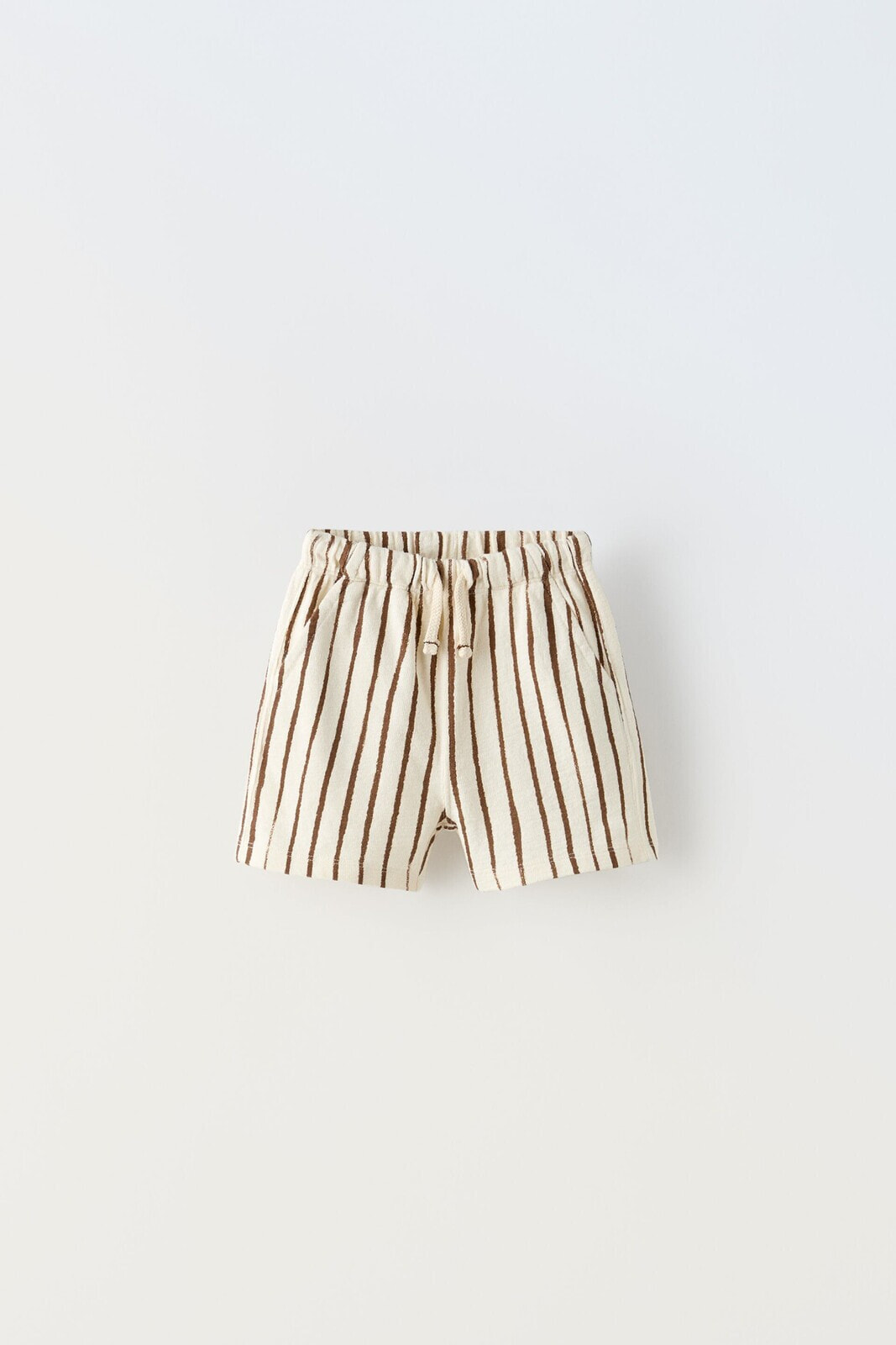 Striped crepe bermuda shorts