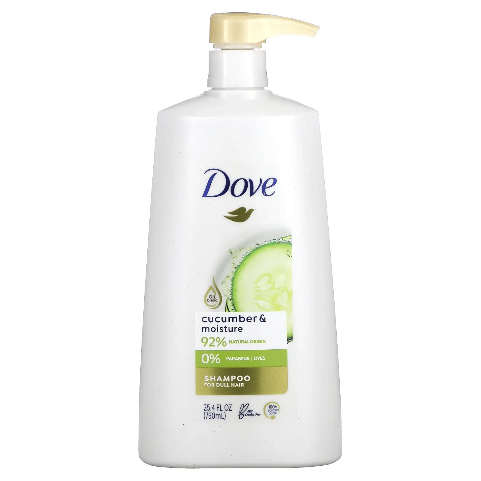 Dove Cucumber & Moisture Shampoo Увлажняющий шампунь с огурцом, для тусклых волос 750 мл