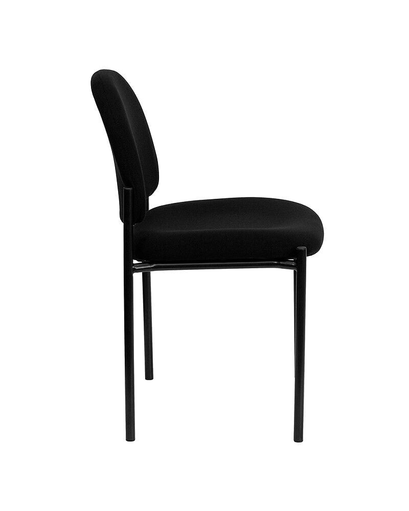 Flash Furniture comfort Black Fabric Stackable Steel Side Reception Chair