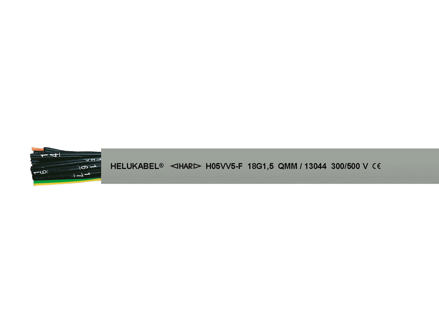 Helukabel H05VV5-F (NYSLYÖ-JZ) Steuerleitung 3 G 1 mm² Grau 13025 100 m