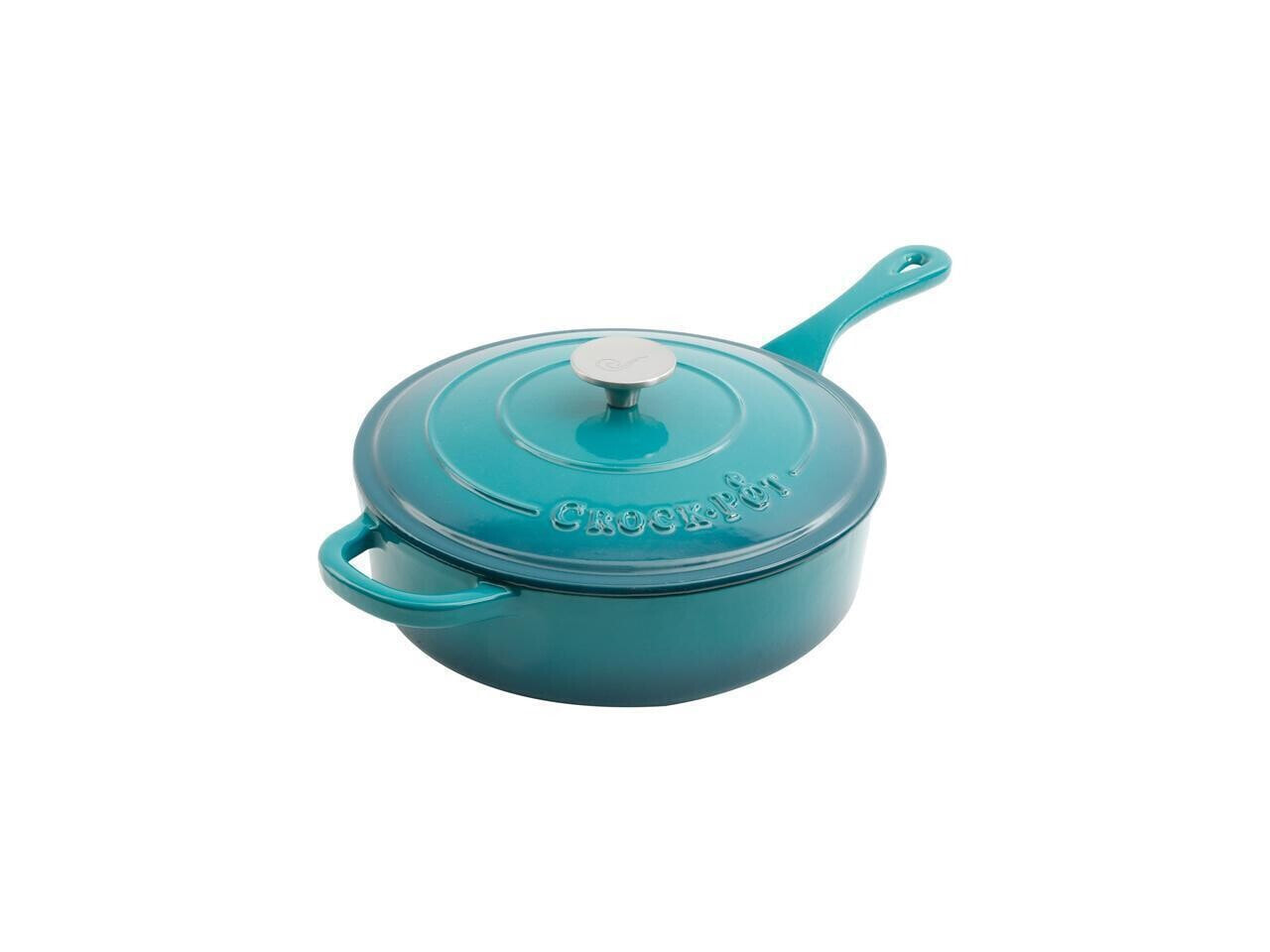 Crock Pot 112013.02 Artisan 3.5 Quart Enameled Cast Iron Deep Sauté Pan with Sel