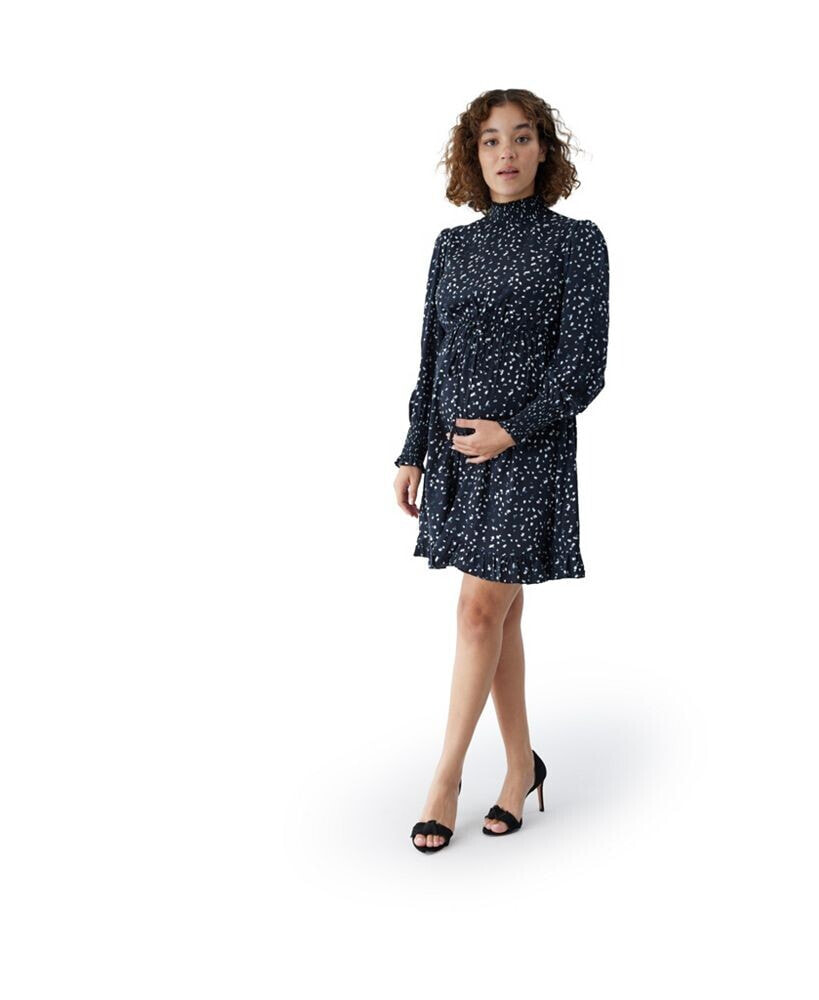 Ingrid + Isabel maternity Smocked Mock Neck Mini Dress