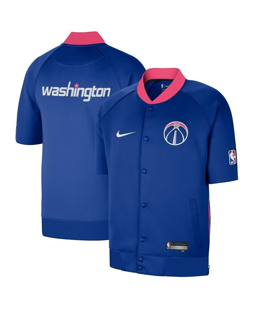 Nike men's Navy Washington Wizards 2022/23 City Edition Showtime Raglan Short Sleeve Full-Snap Jacket