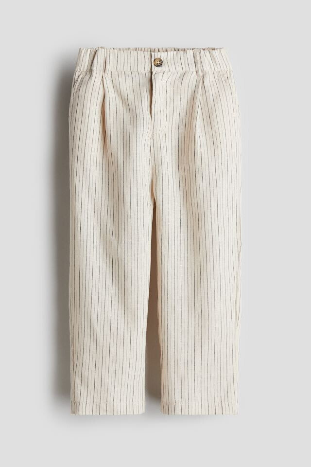 Linen-blend trousers