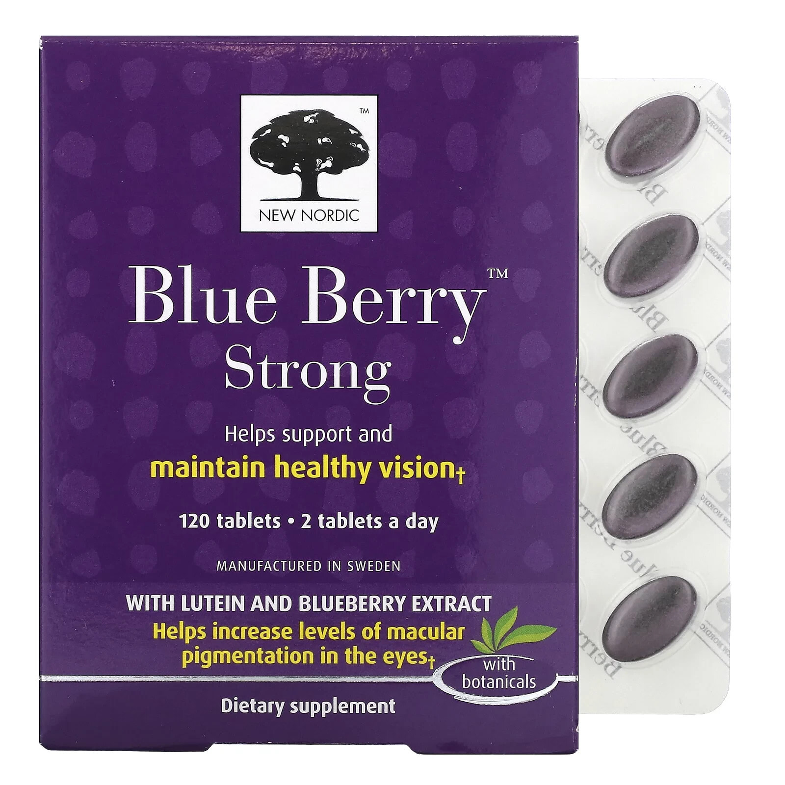 Blue Berry Strong, 120 Tablets